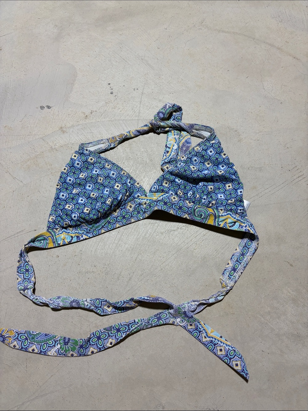 Athleta Blue Patterned Triangle Bikini Top small